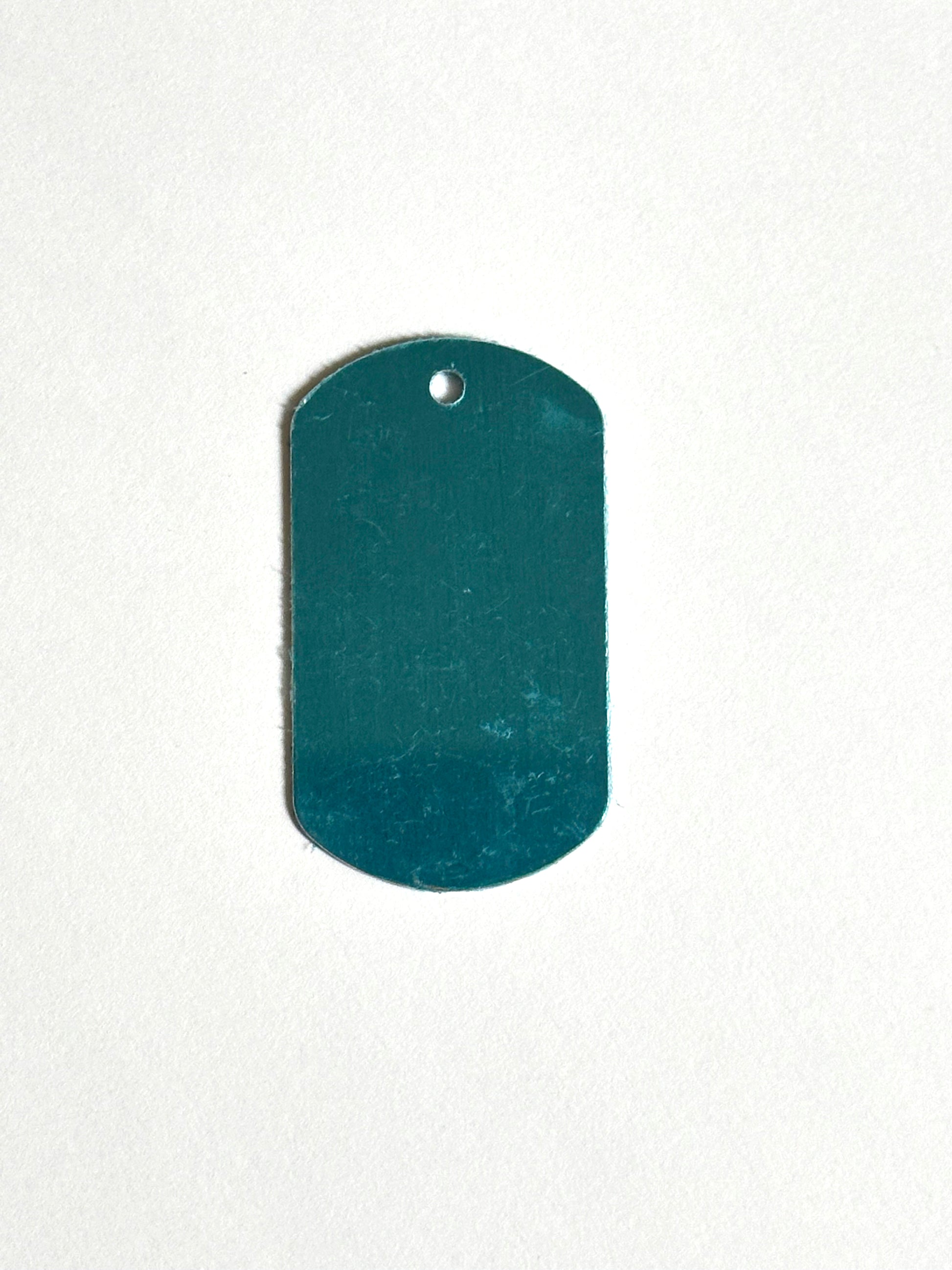 anodized aluminum vertical silver dog tag