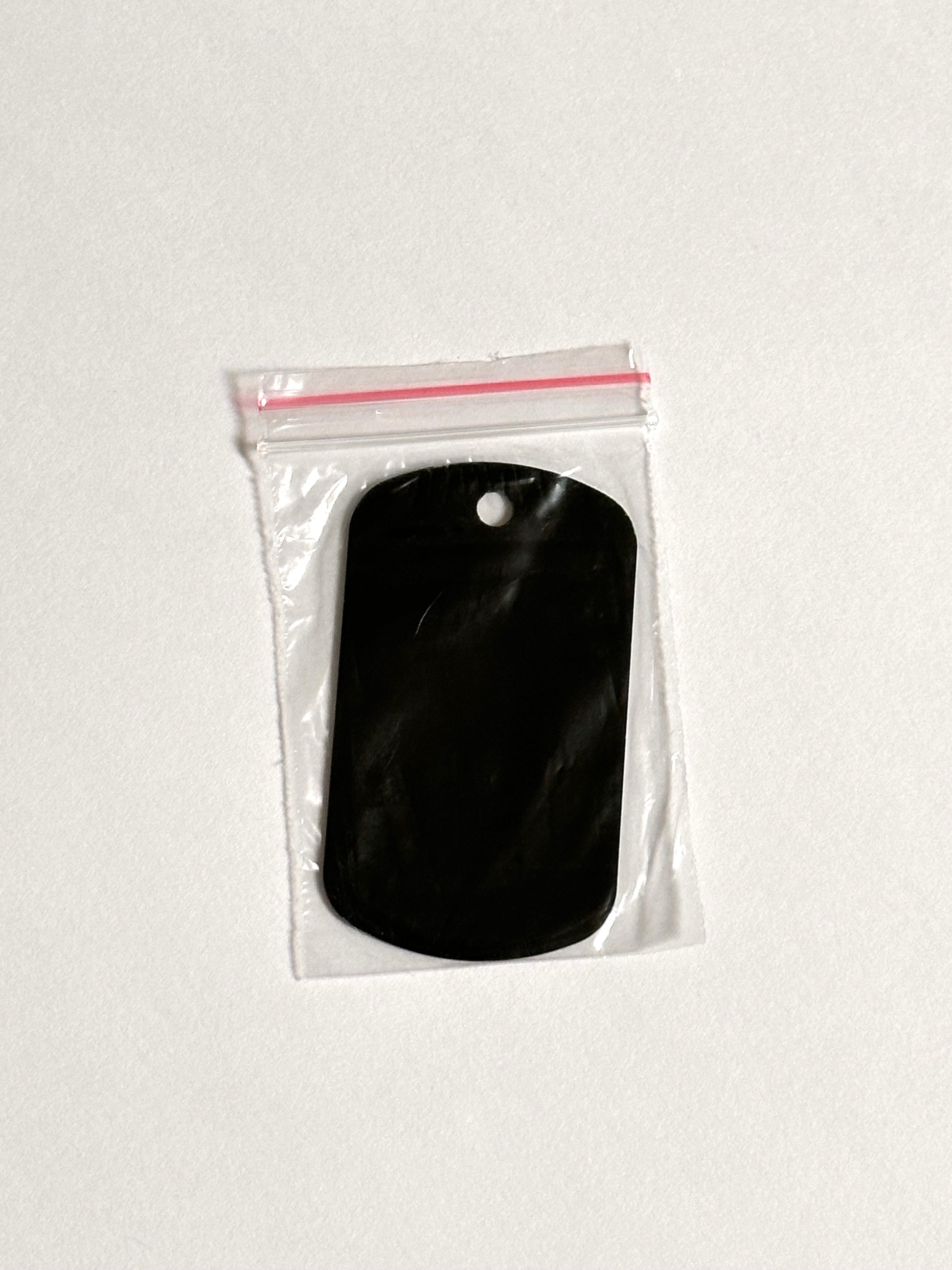 anodized aluminum vertical black dog tag