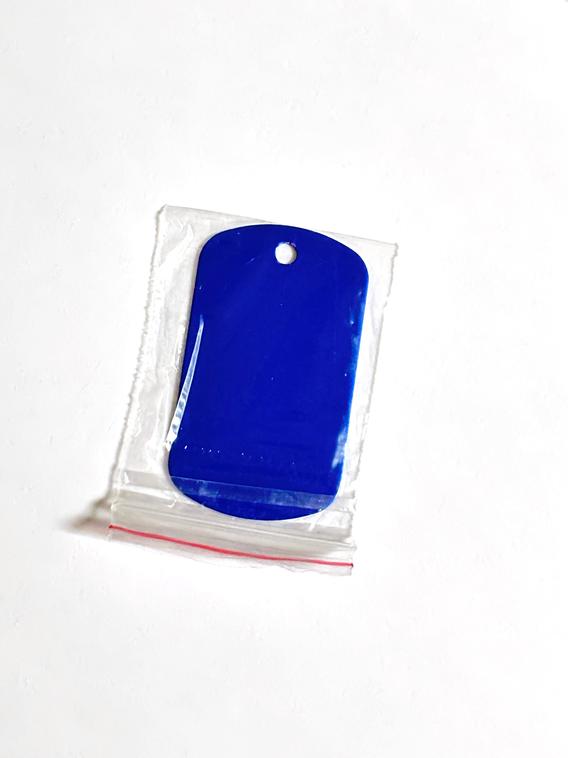 anodized aluminum vertical blue dog tag