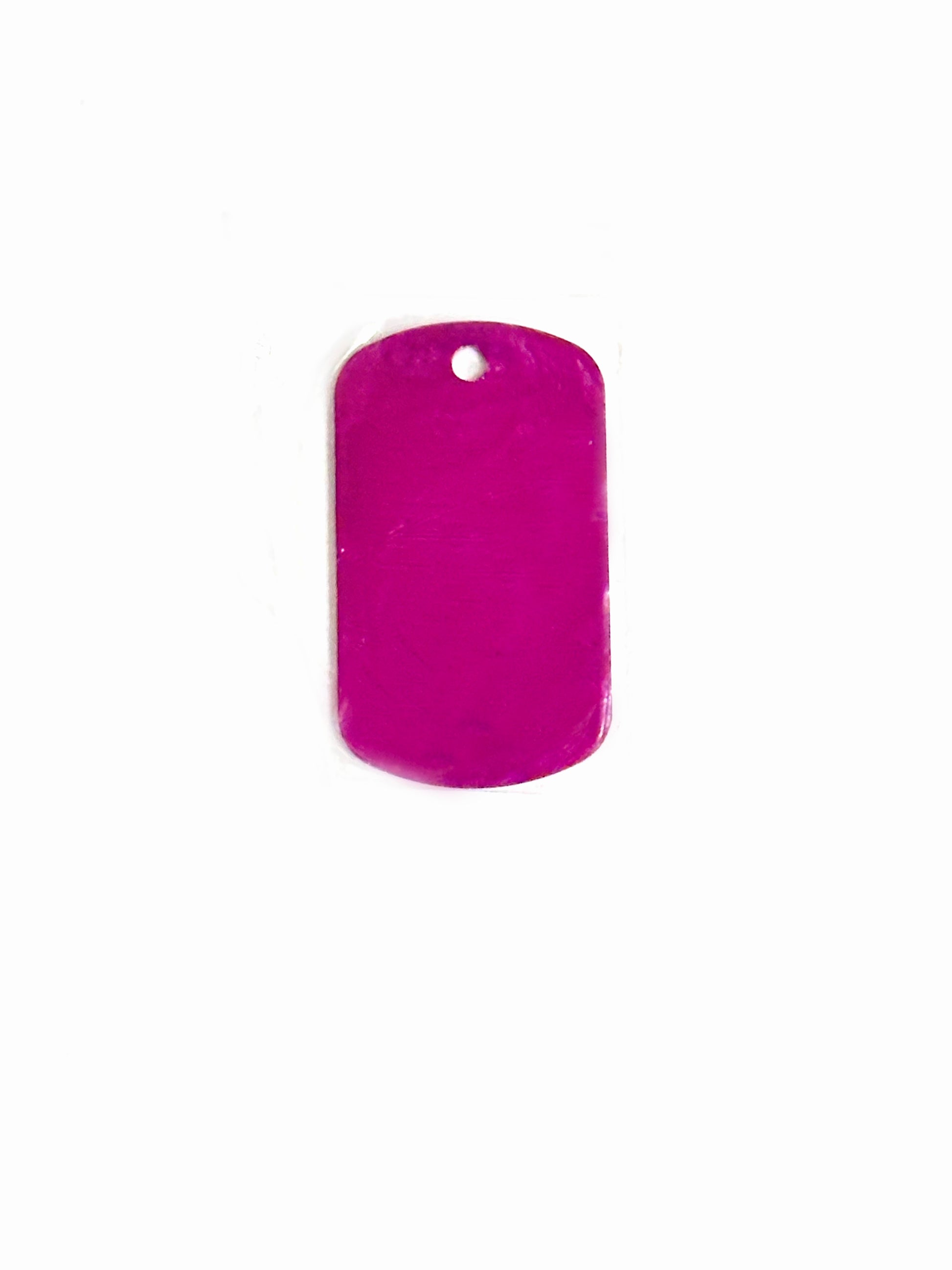 anodized aluminum vertical fuchsia dog tag