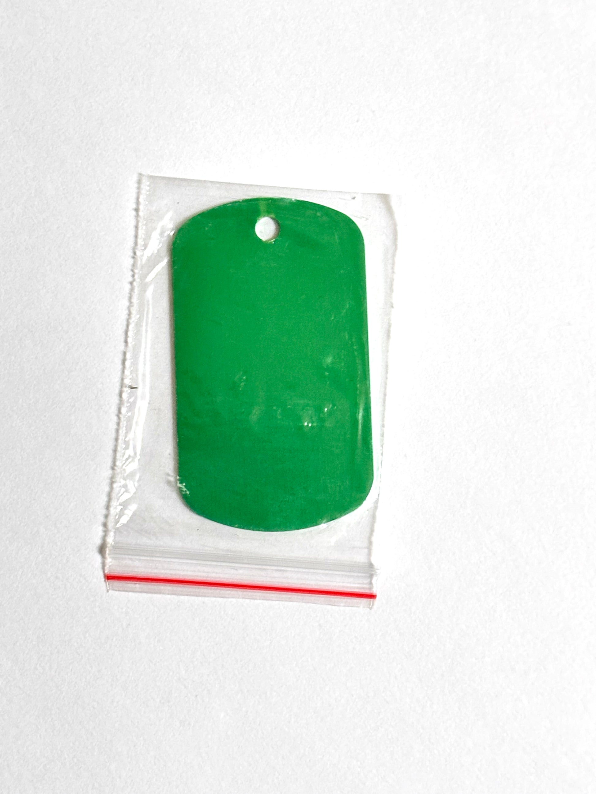 anodized aluminum vertical green dog tag