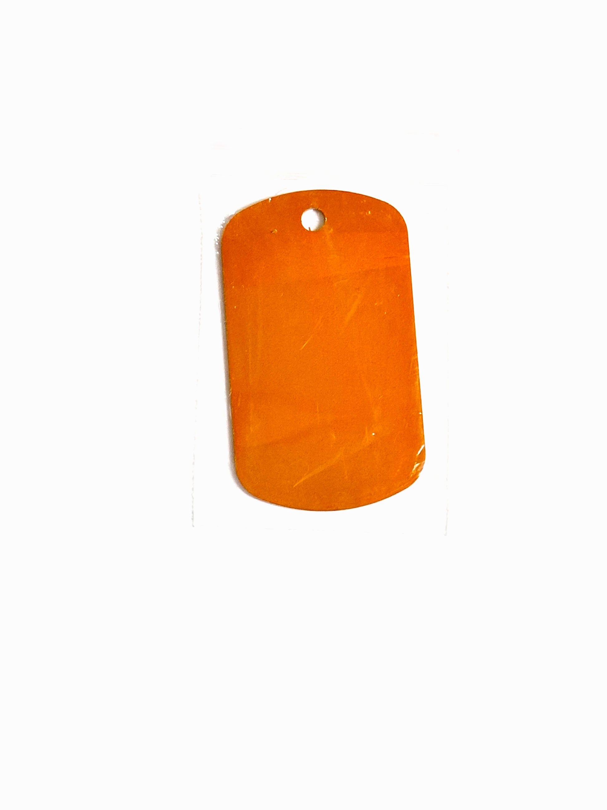 anodized aluminum vertical orange dog tag