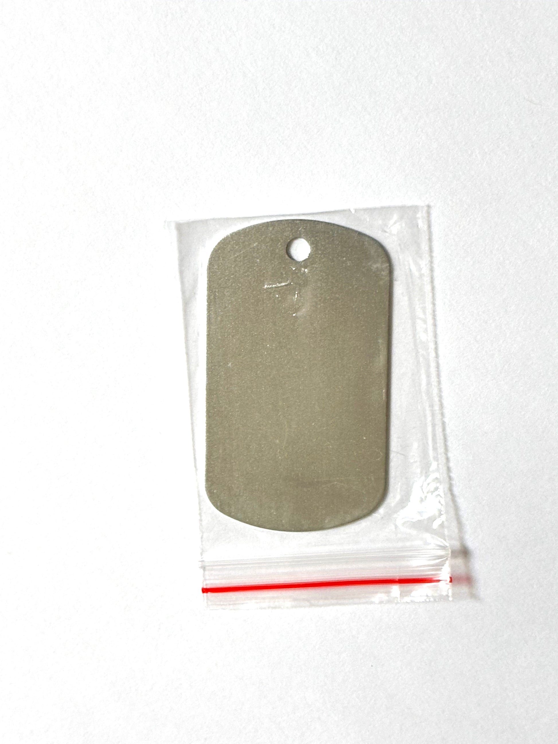 anodized aluminum vertical silver dog tag