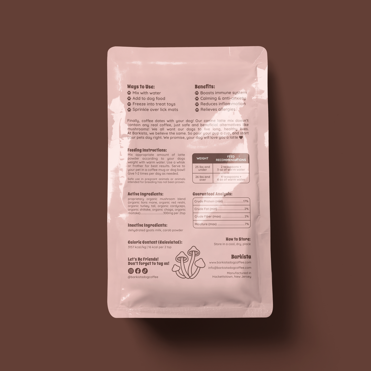 Barkista Mocha Latte Instant Dog Coffee
