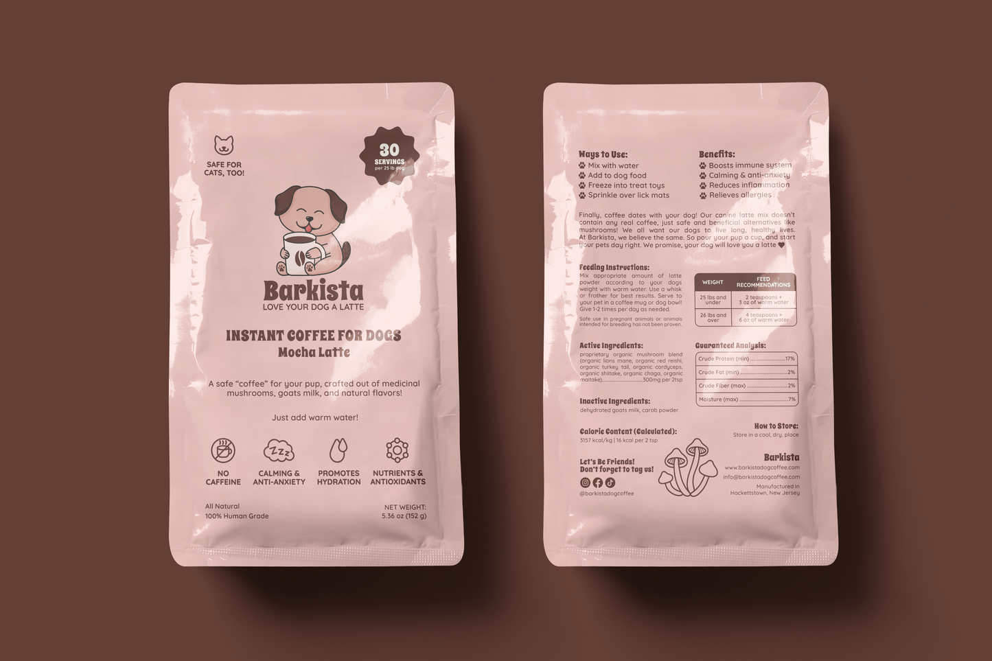 Barkista Mocha Latte Instant Dog Coffee