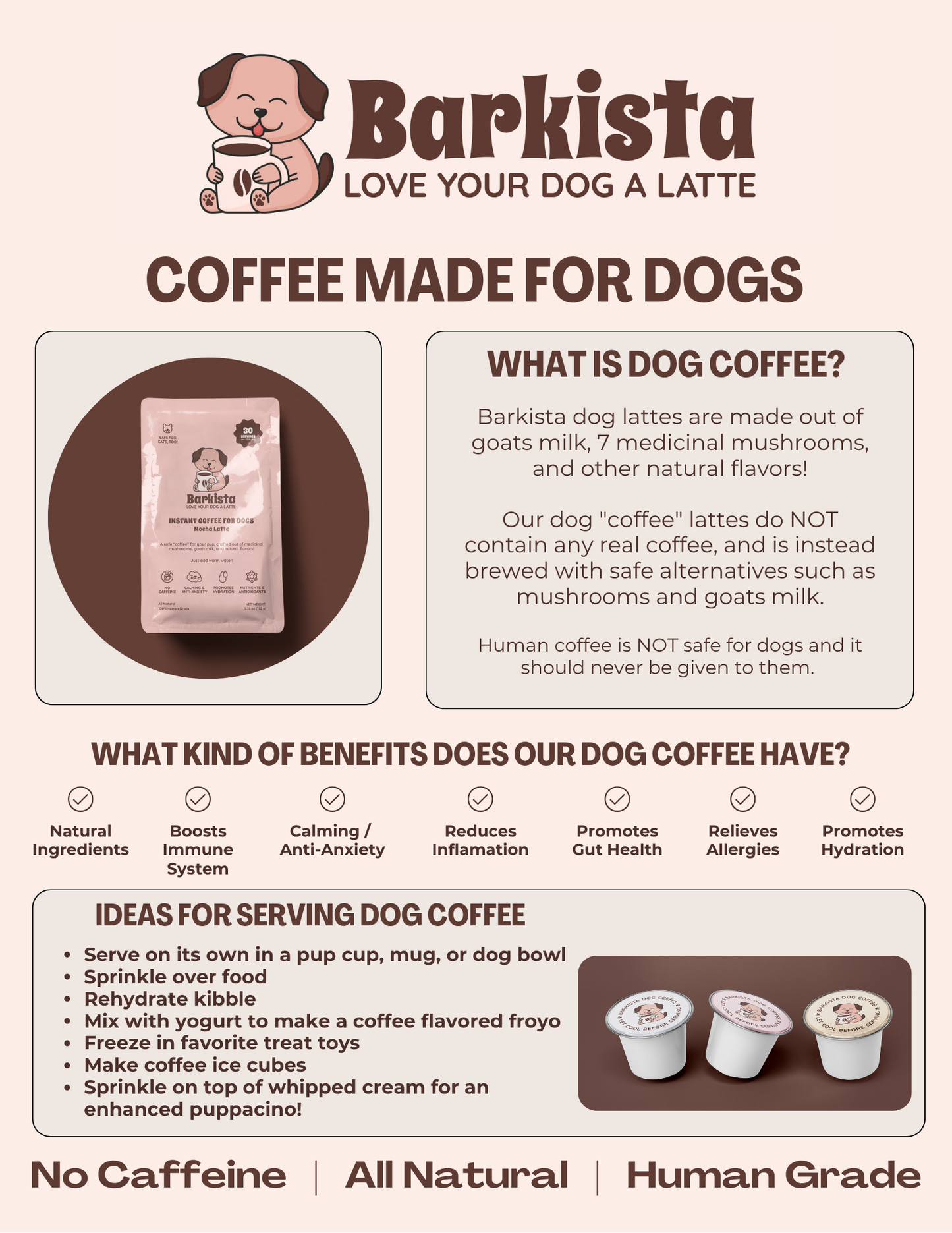 Barkista Caramel Latte K-9™ Cup - Individual Cup