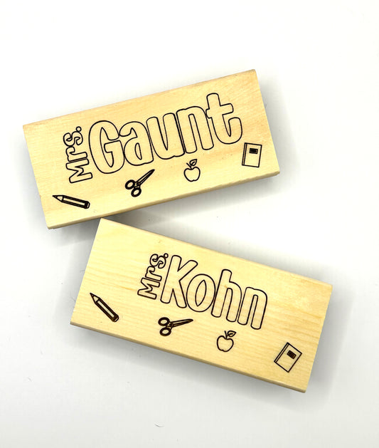Personalized Engraved White Board Erasers