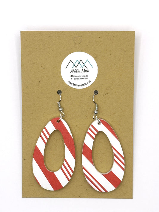 Candy Cane acrylic earrings