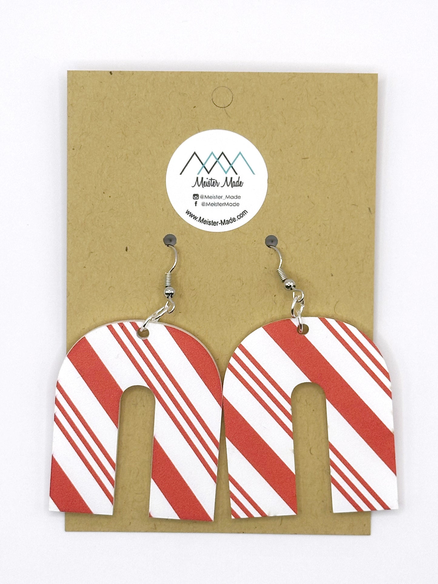 Candy Cane acrylic earrings