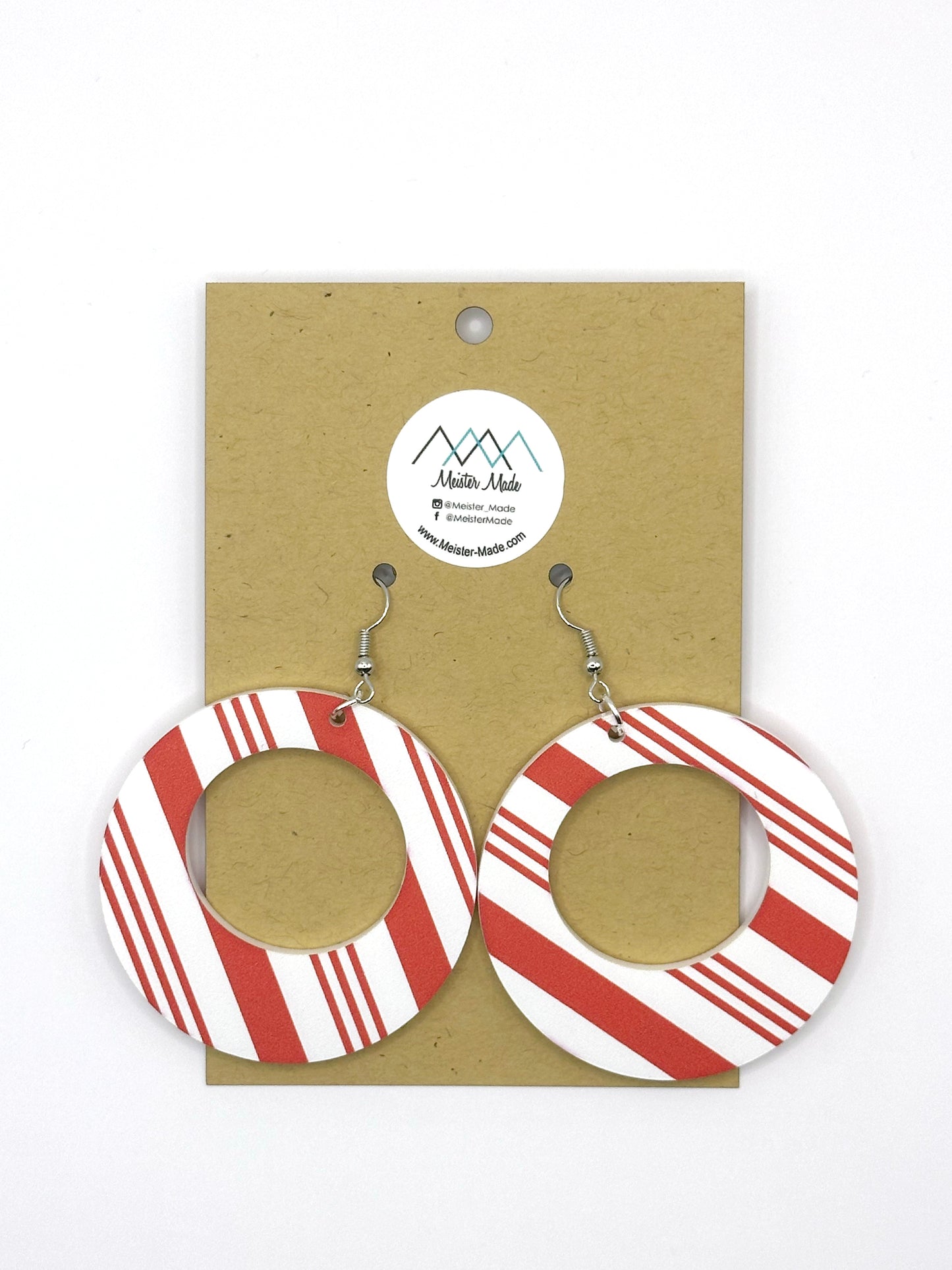Candy Cane acrylic earrings