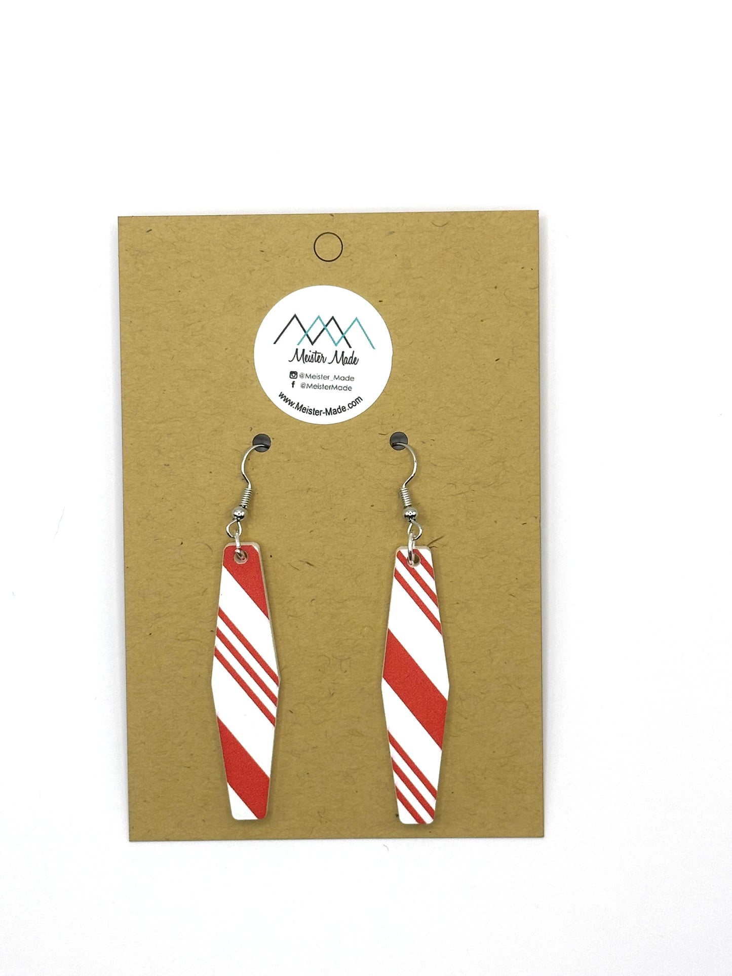 Candy Cane acrylic earrings