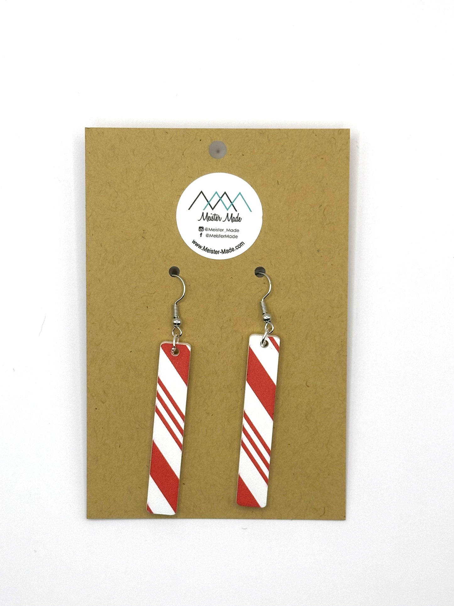 Candy Cane acrylic earrings