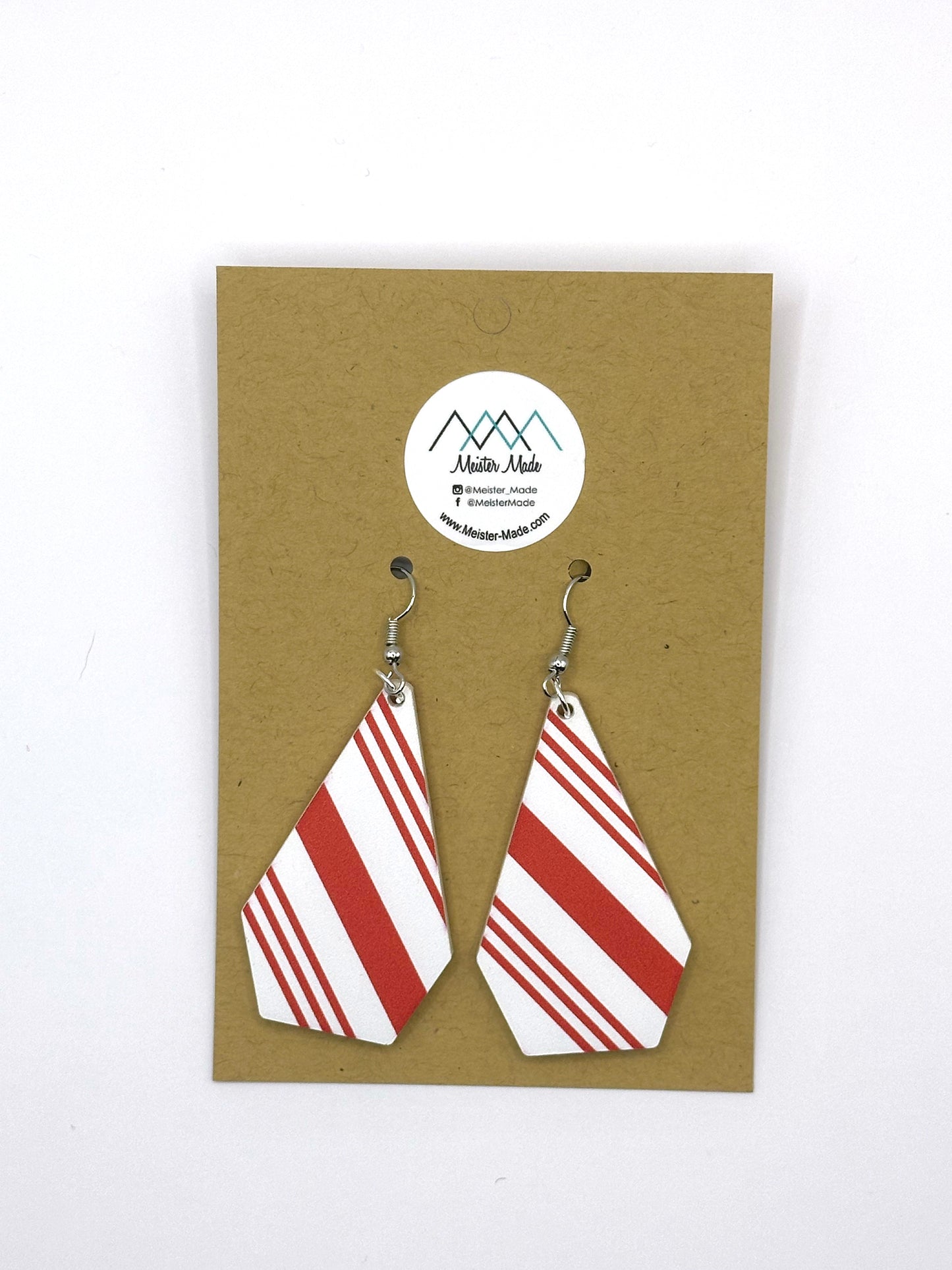 Candy Cane acrylic earrings