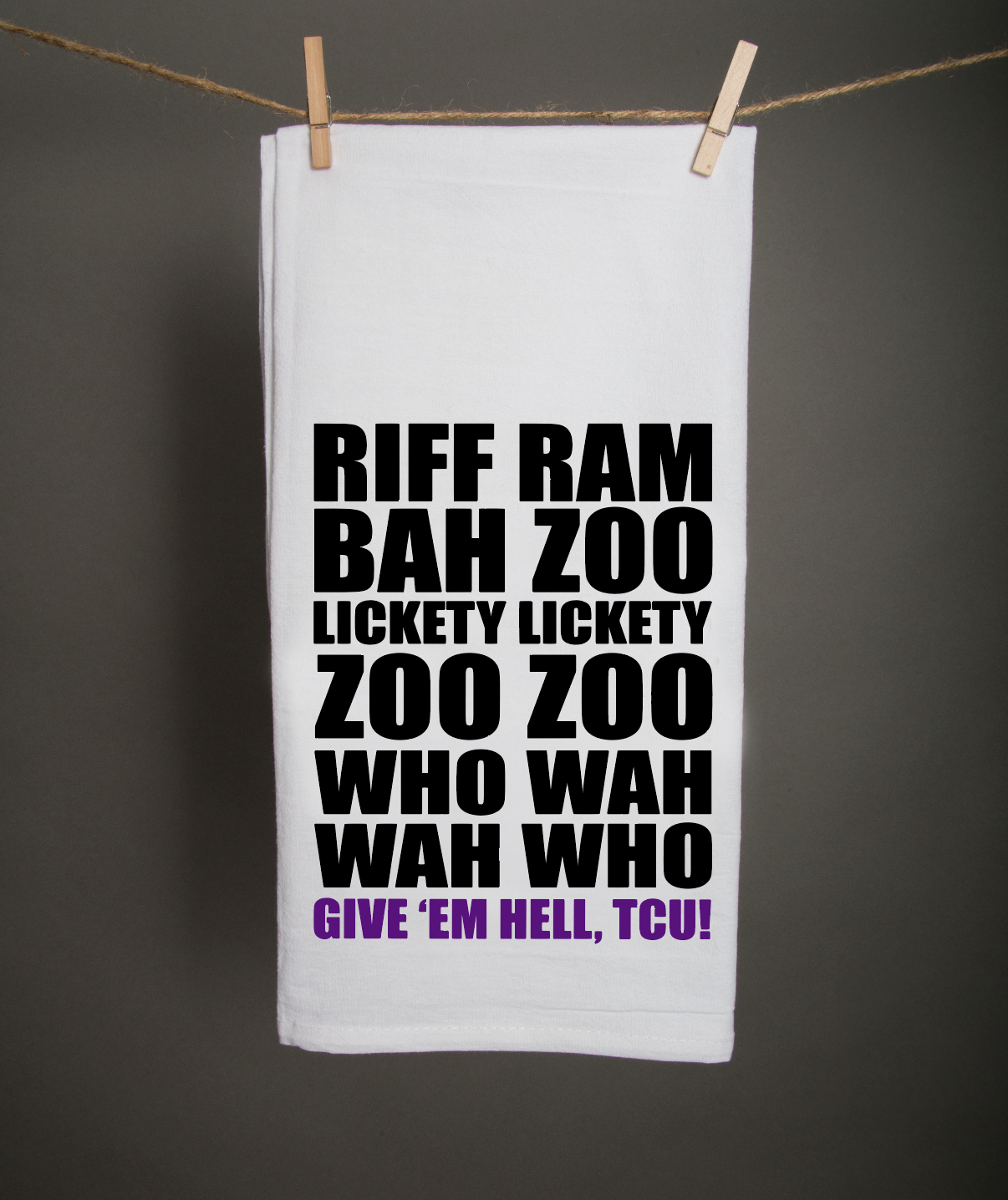 Riff Ram Bah Zoo Tea Towel - TCU Officially Licesnesd Product