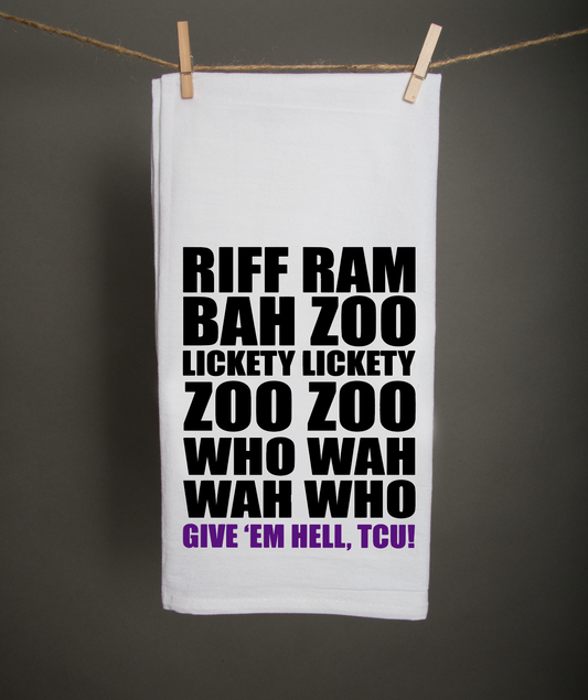 Riff Ram Bah Zoo Tea Towel - TCU Officially Licesnesd Product