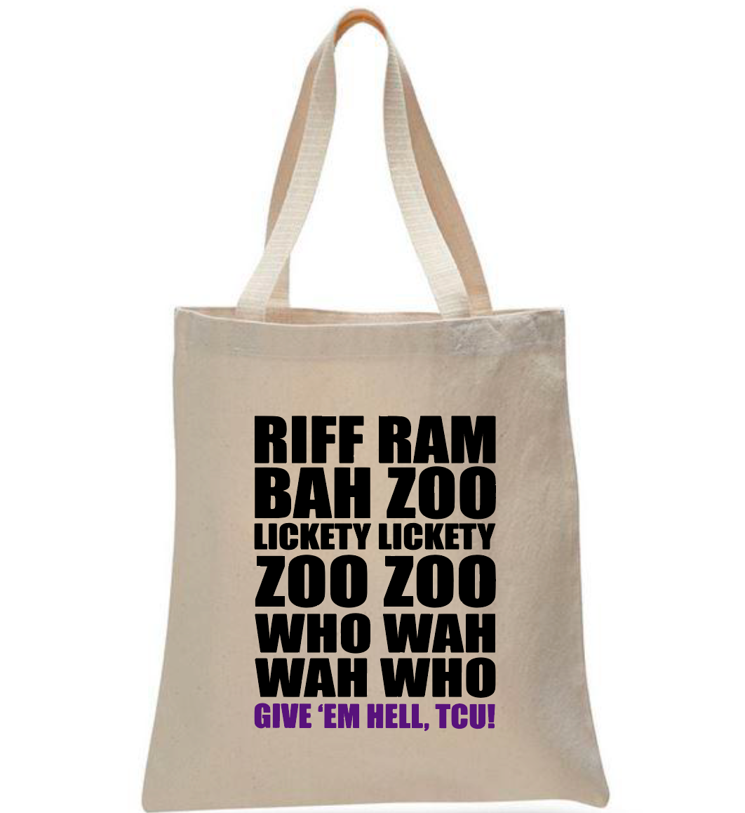 Riff Ram Bah Zoo Tote Bag - TCU Officially Licesnesd Product
