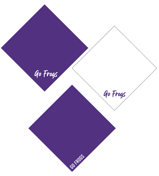 collection of Go Frogs bandanas