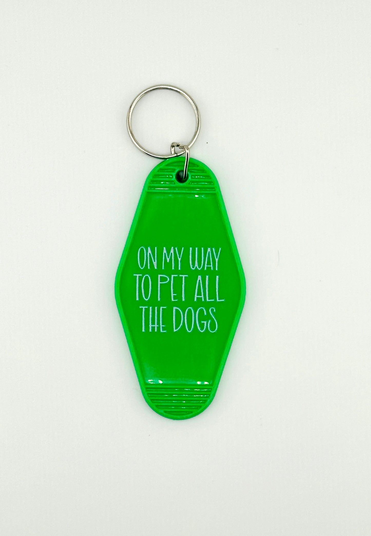 "On My Way to Pet All The Dogs" Motel Keychain
