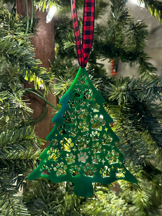 Paw Print Christmas Tree Ornament