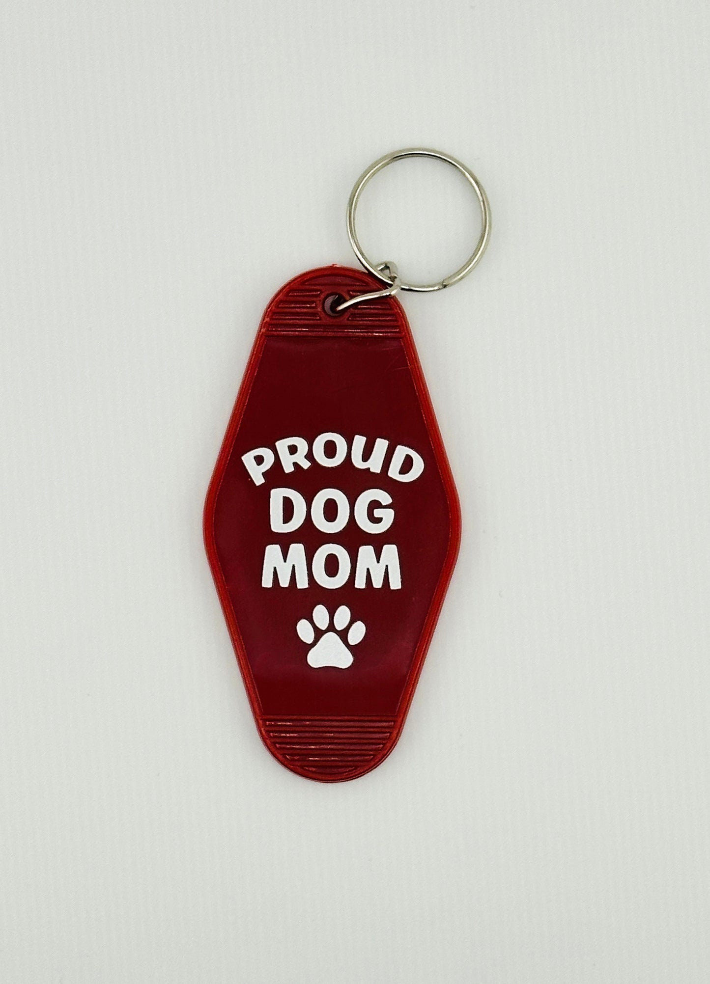 "Proud Dog Mom" Motel Keychain
