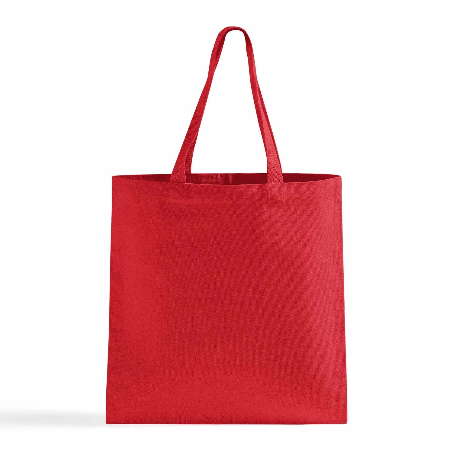 Red tote bag on a white background