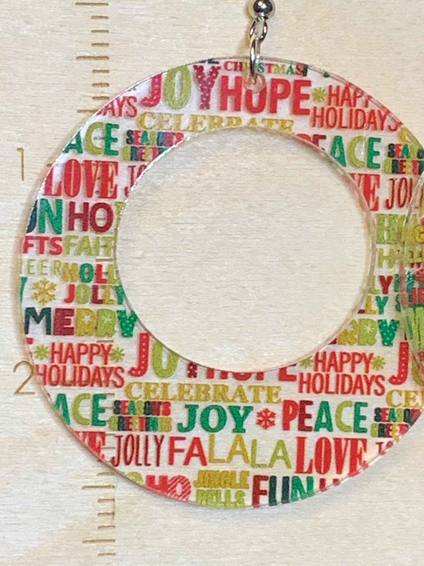 Christmas Holiday words acrylic earrings