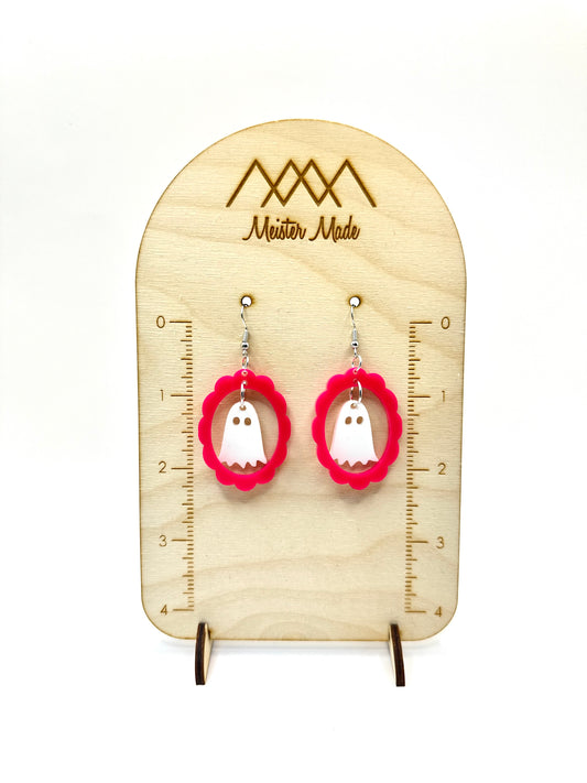 Framed Ghost Dangle Earrings