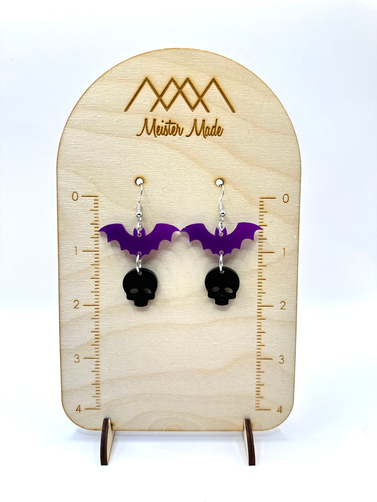 Skull Bat Dangle Earrings