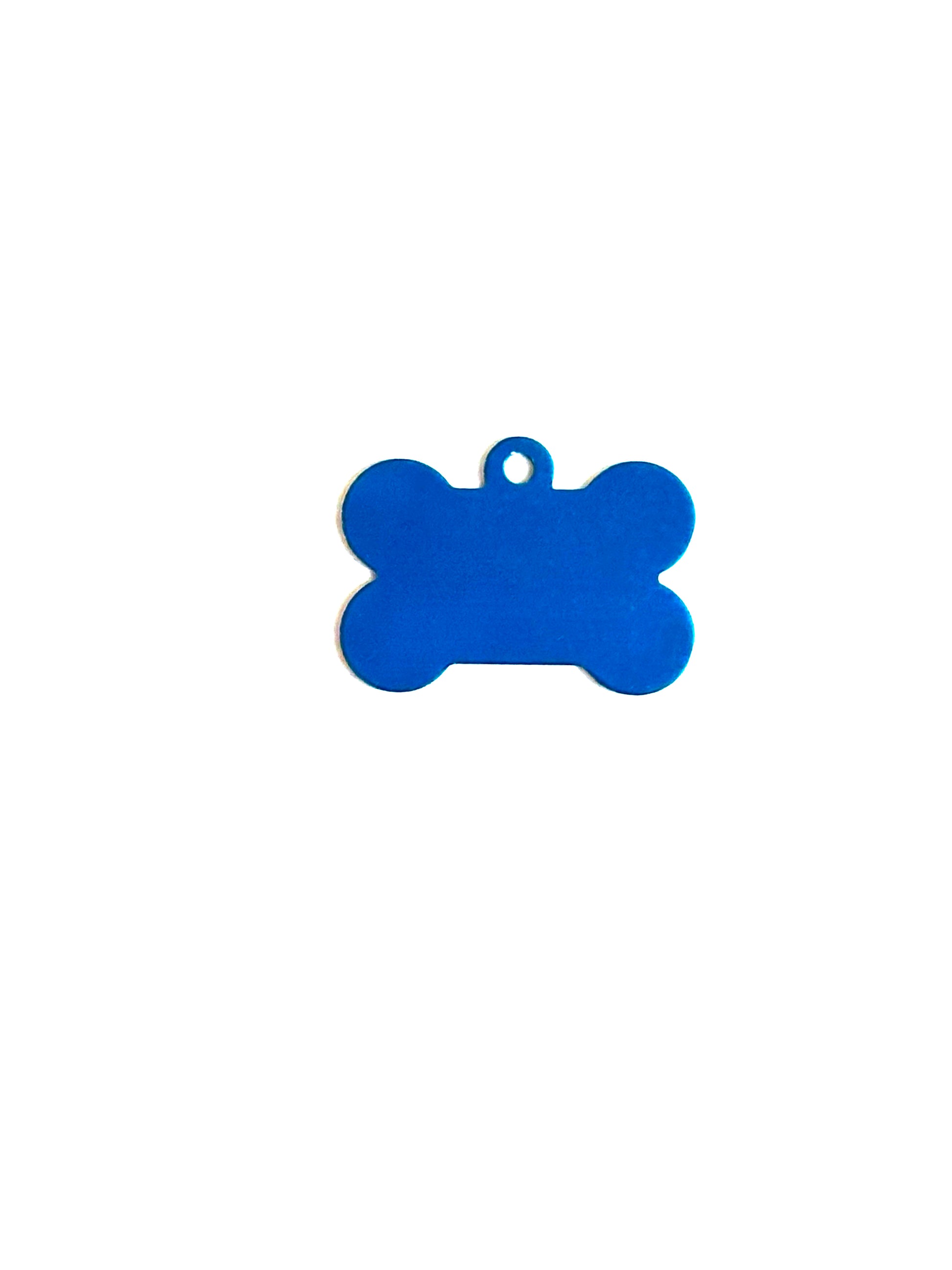 anodized aluminum blue dog tag with loop