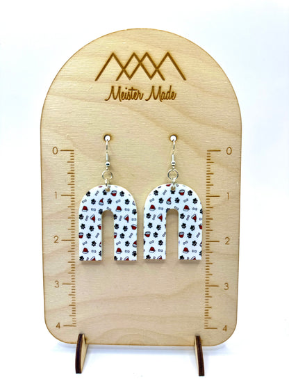 Holiday Dog acrylic earrings