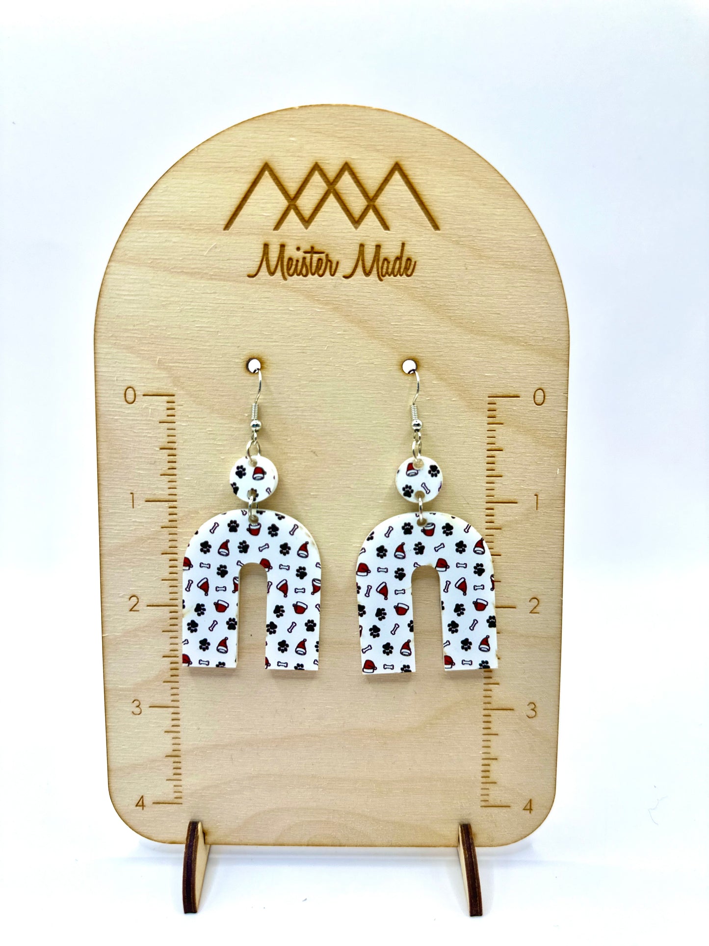 Holiday Dog acrylic earrings