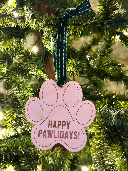 Happy Pawlidays ornament