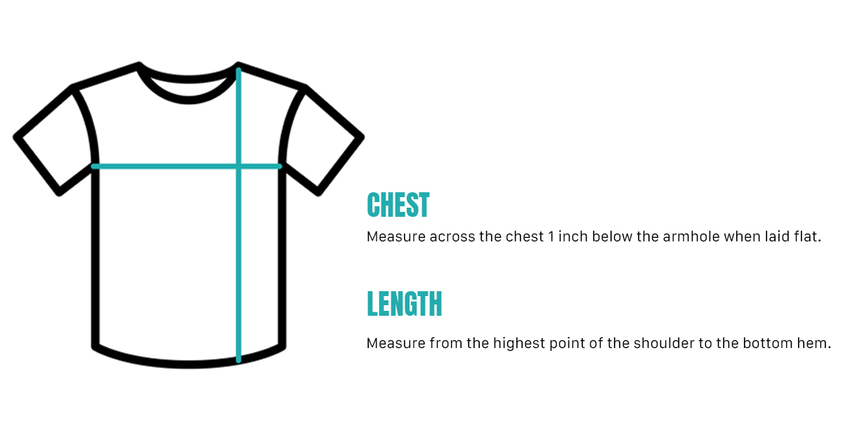 Diagram showing how to measure the garment