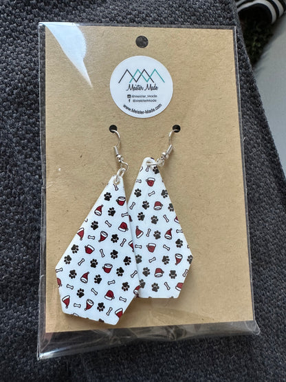 Holiday Dog acrylic earrings