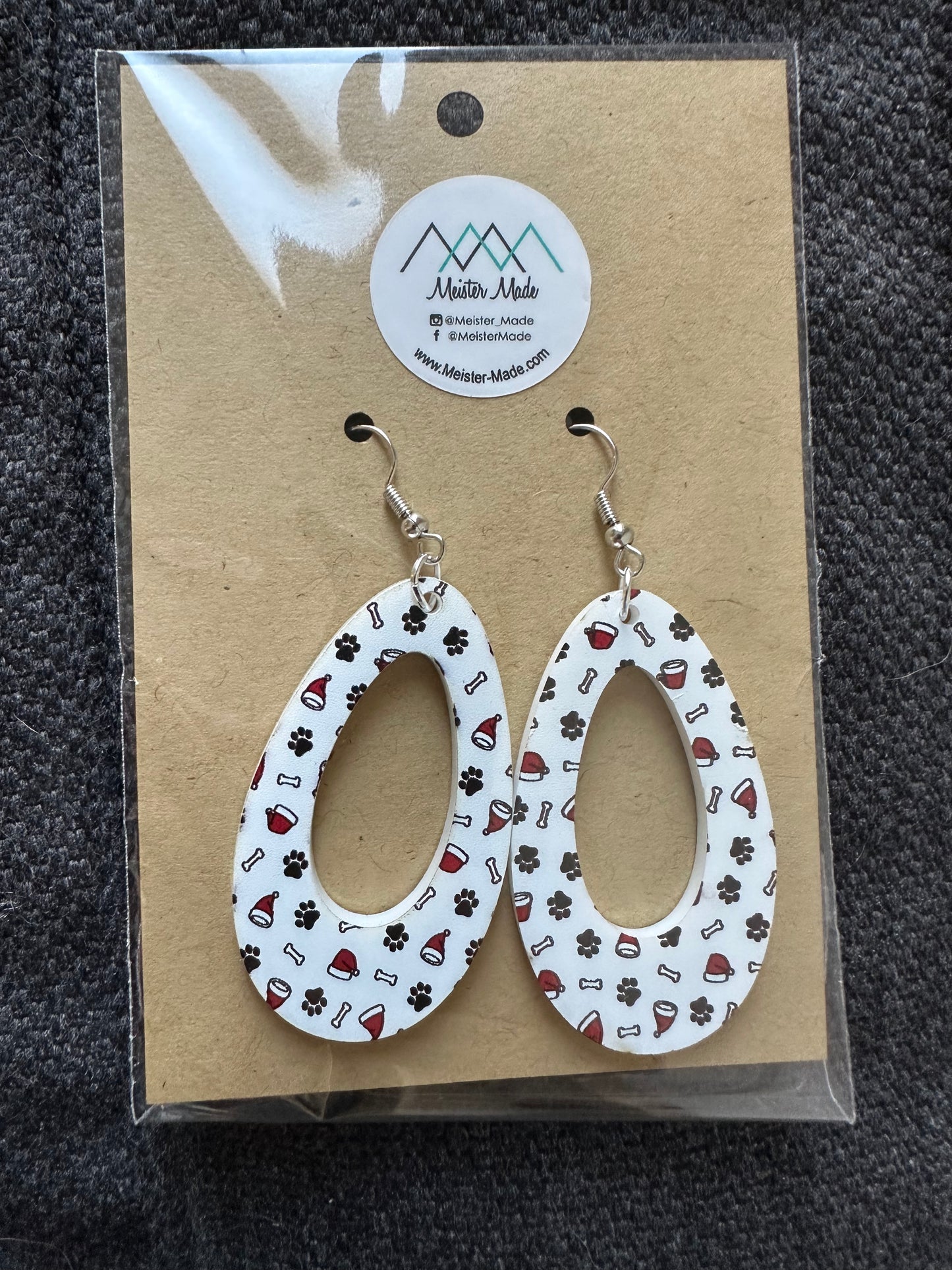 Holiday Dog acrylic earrings