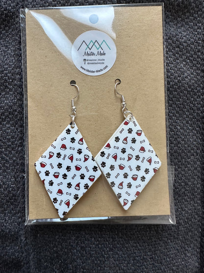 Holiday Dog acrylic earrings