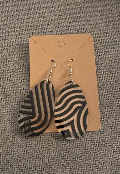 Black Swirly Acrylic Earrings