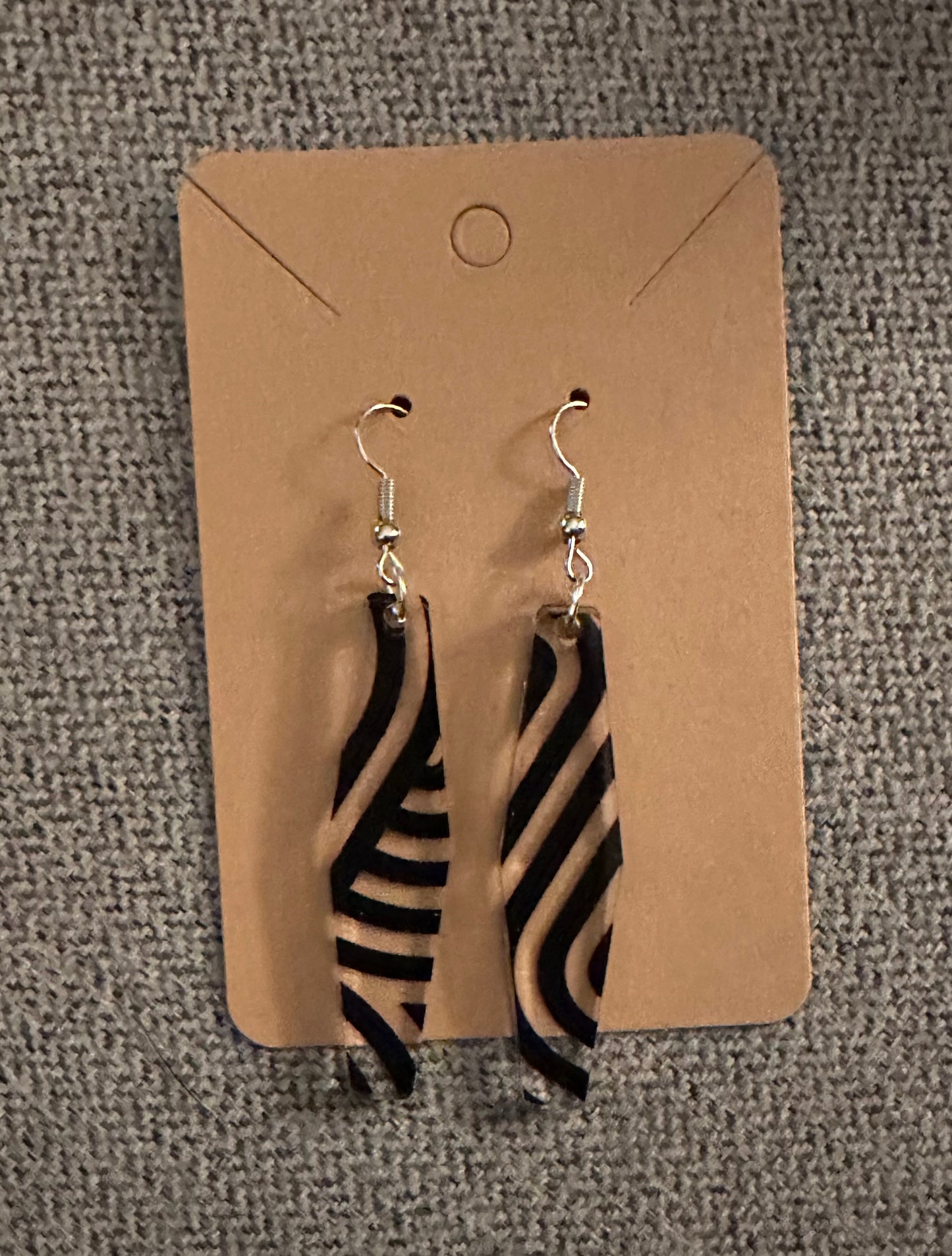 Black Swirly Acrylic Earrings