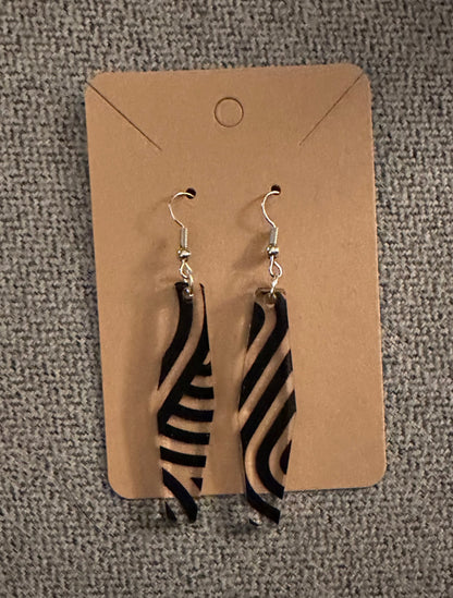 Black Swirly Acrylic Earrings