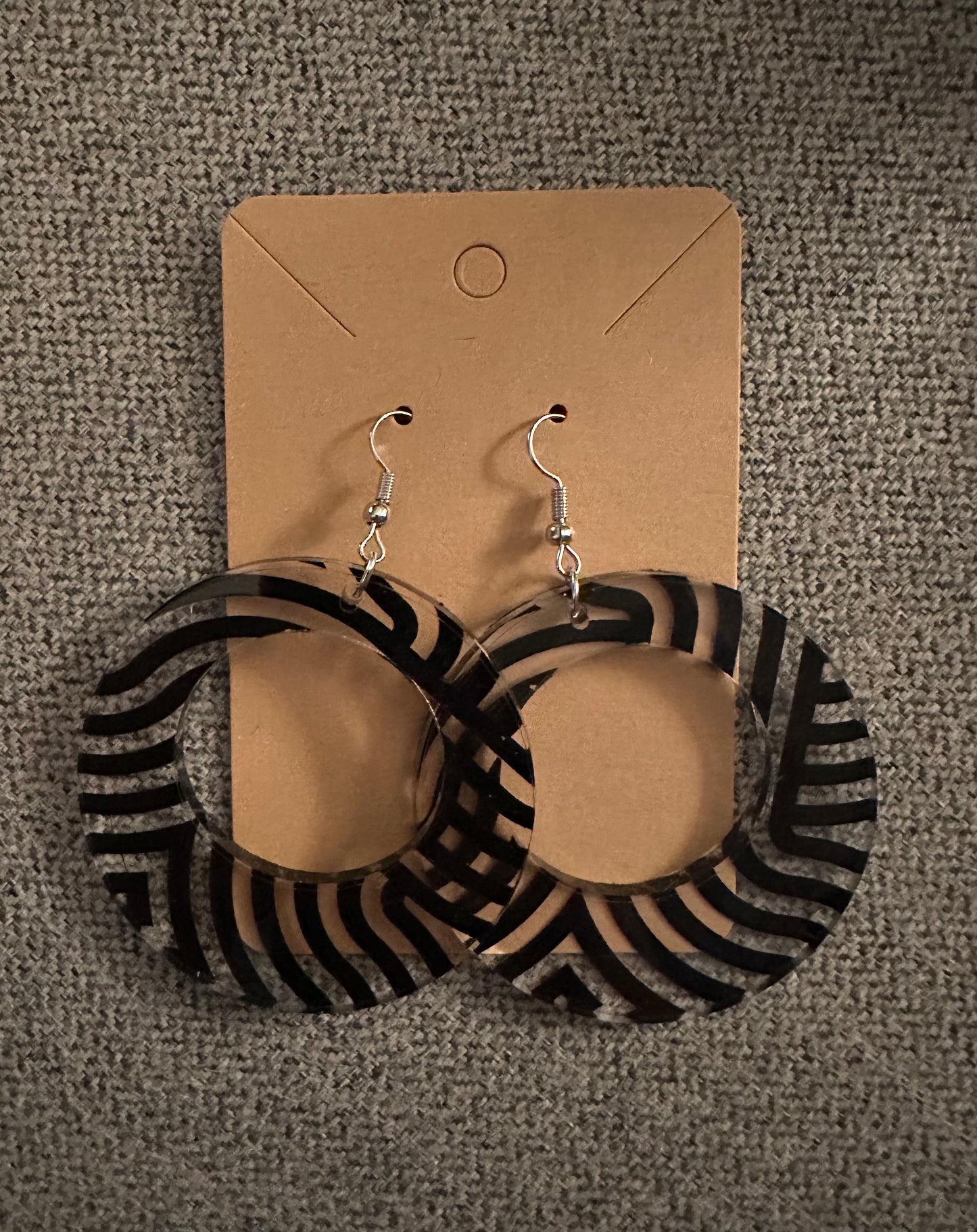 Black Swirly Acrylic Earrings