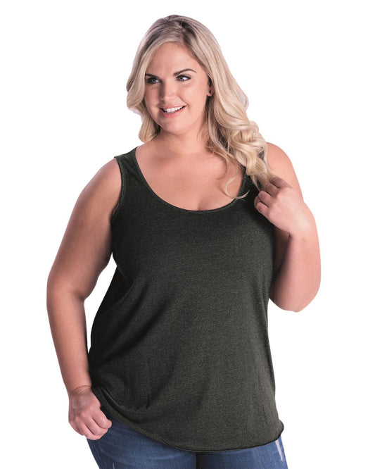 LAT Women's Curvy Relaxed Fine Jersey Tank