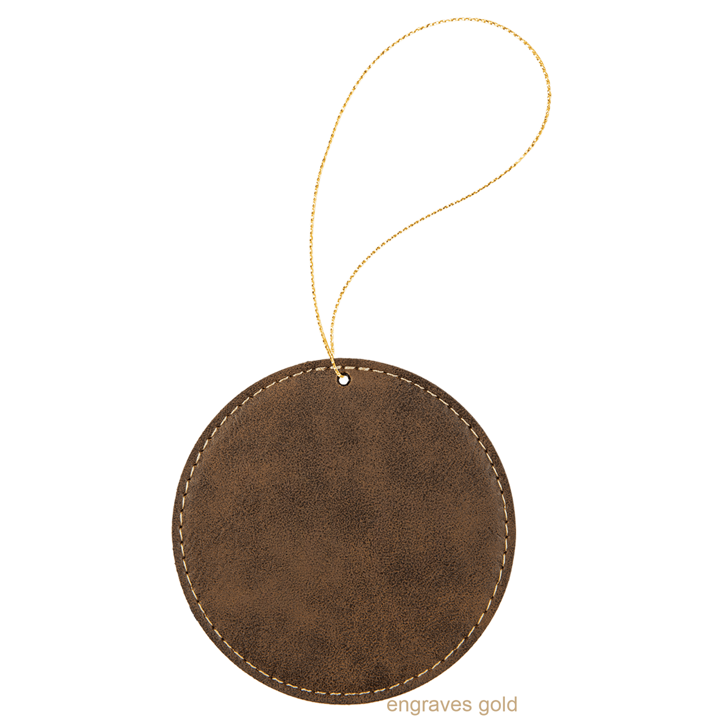 Vegan Leatherette Ornament (Pick a Shape & Color) with Personalized Name