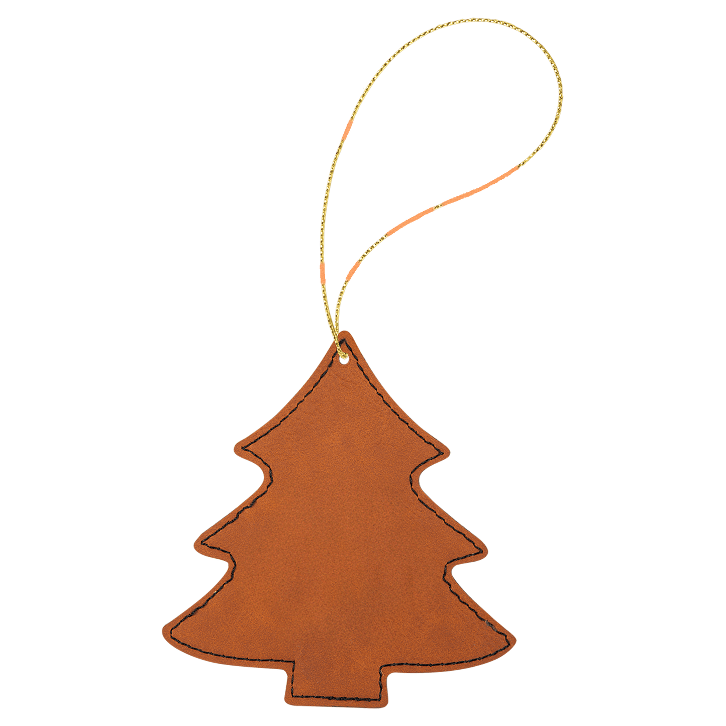 Vegan Leatherette Ornament (Pick a Shape & Color) with Personalized Name