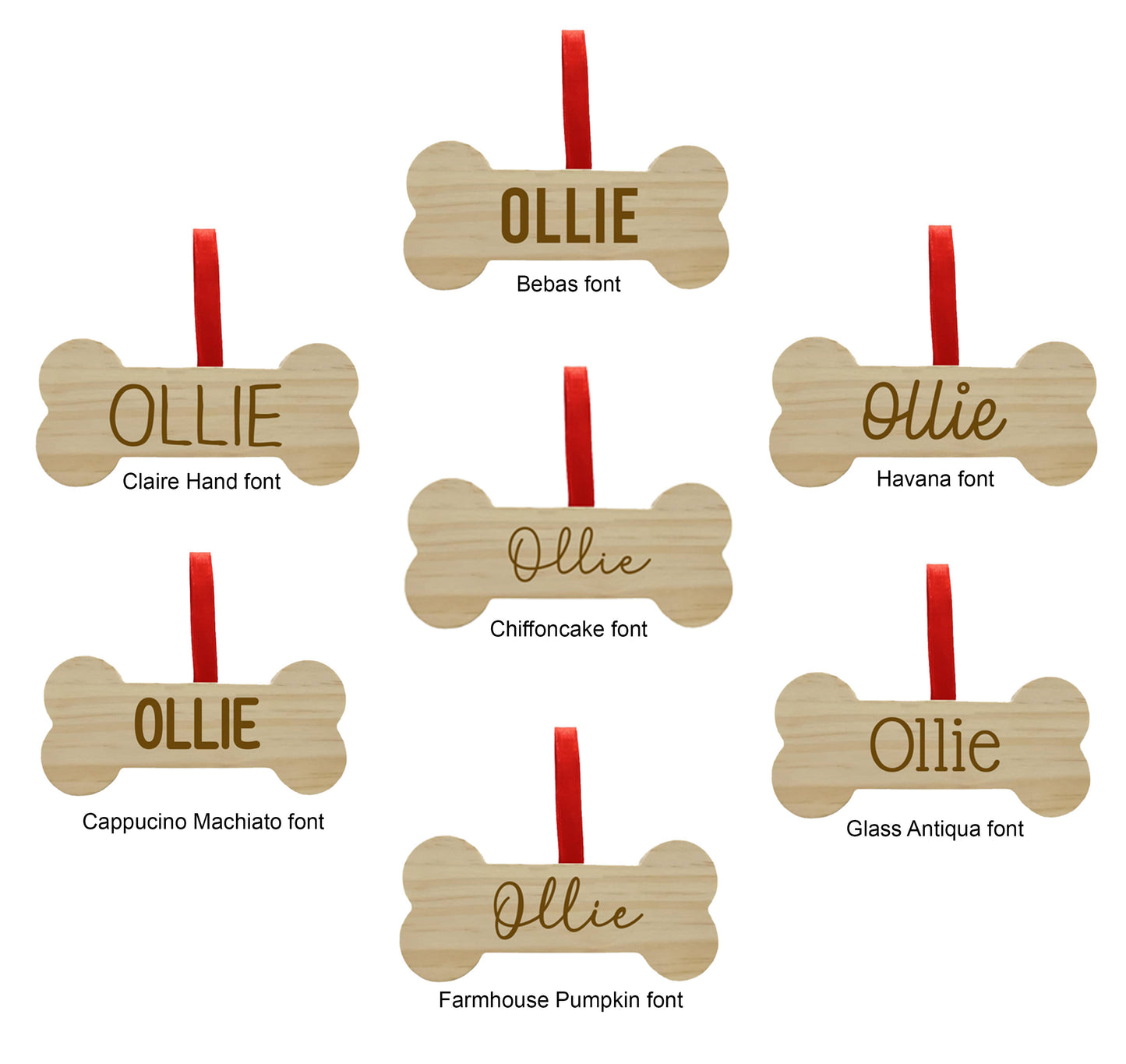 Wood Ornament (Pick a Shape) with Personalized Name