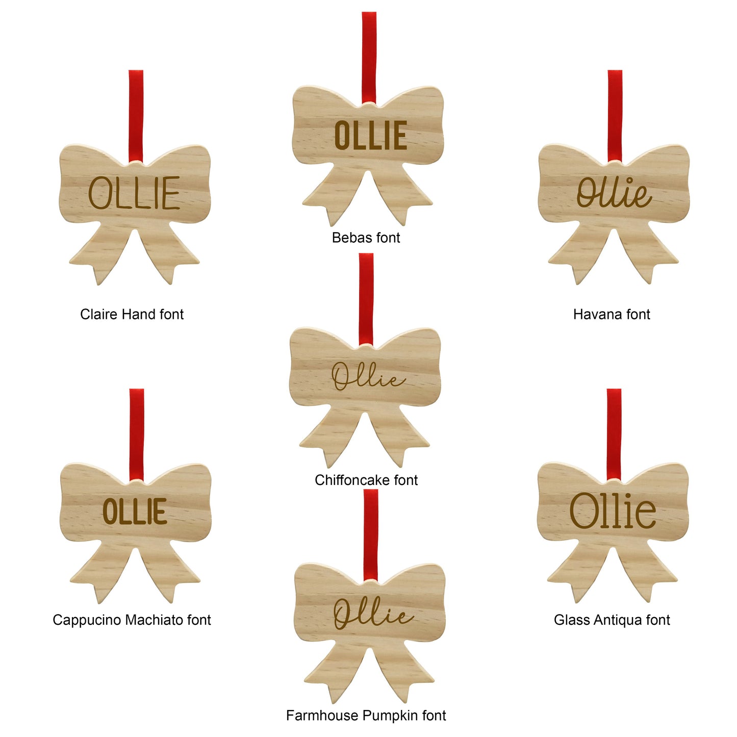 Wood Ornament (Pick a Shape) with Personalized Name