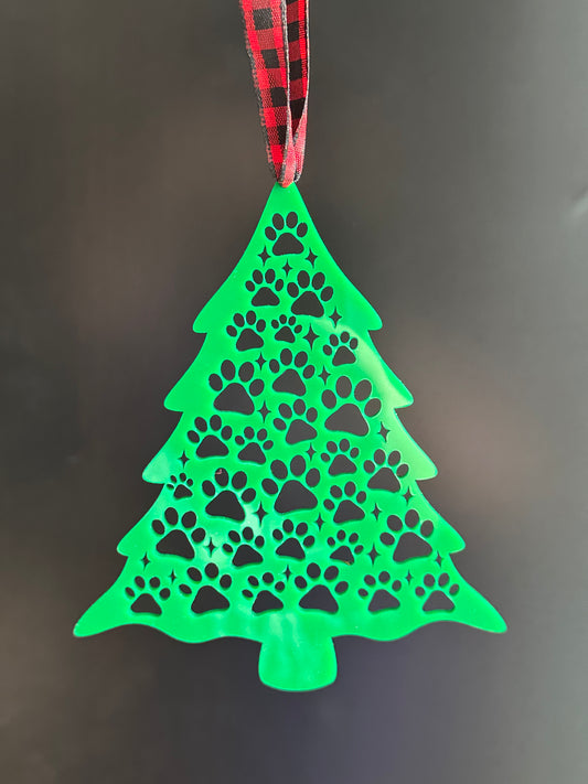 Paw Print Christmas Tree Ornament
