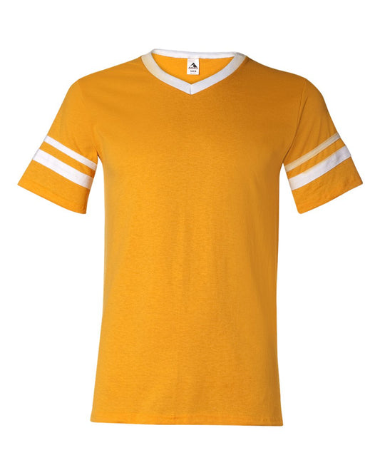Augusta V-Neck Jersey with Striped Sleeves