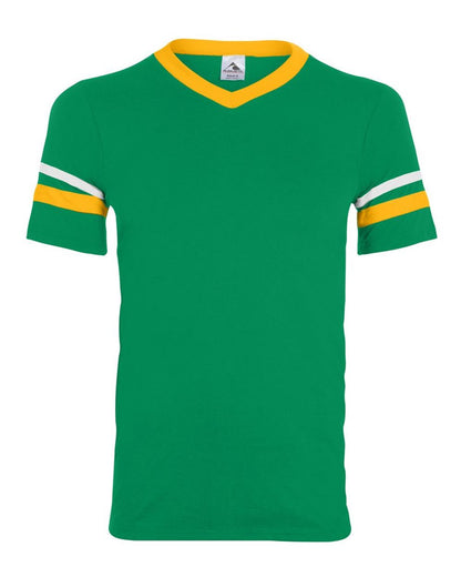 Augusta V-Neck Jersey with Striped Sleeves