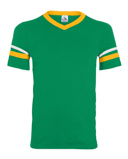 Augusta V-Neck Jersey with Striped Sleeves