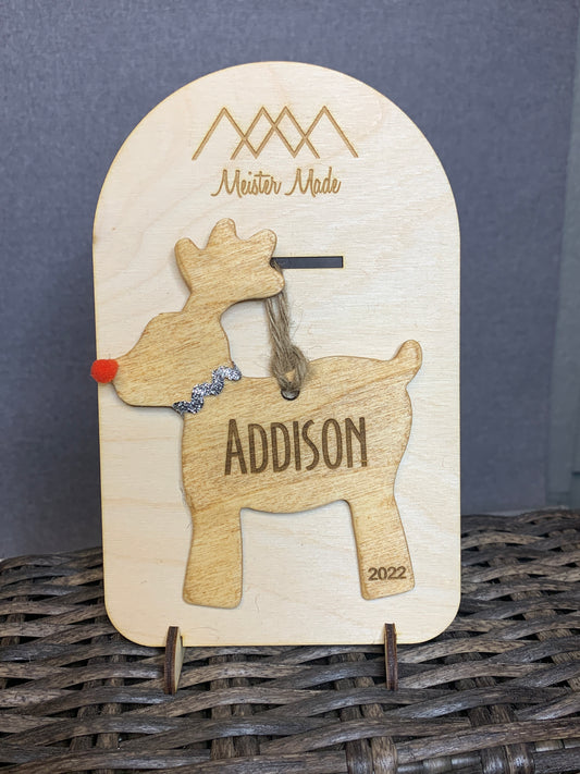 Personalized Engraved Reindeer Ornament
